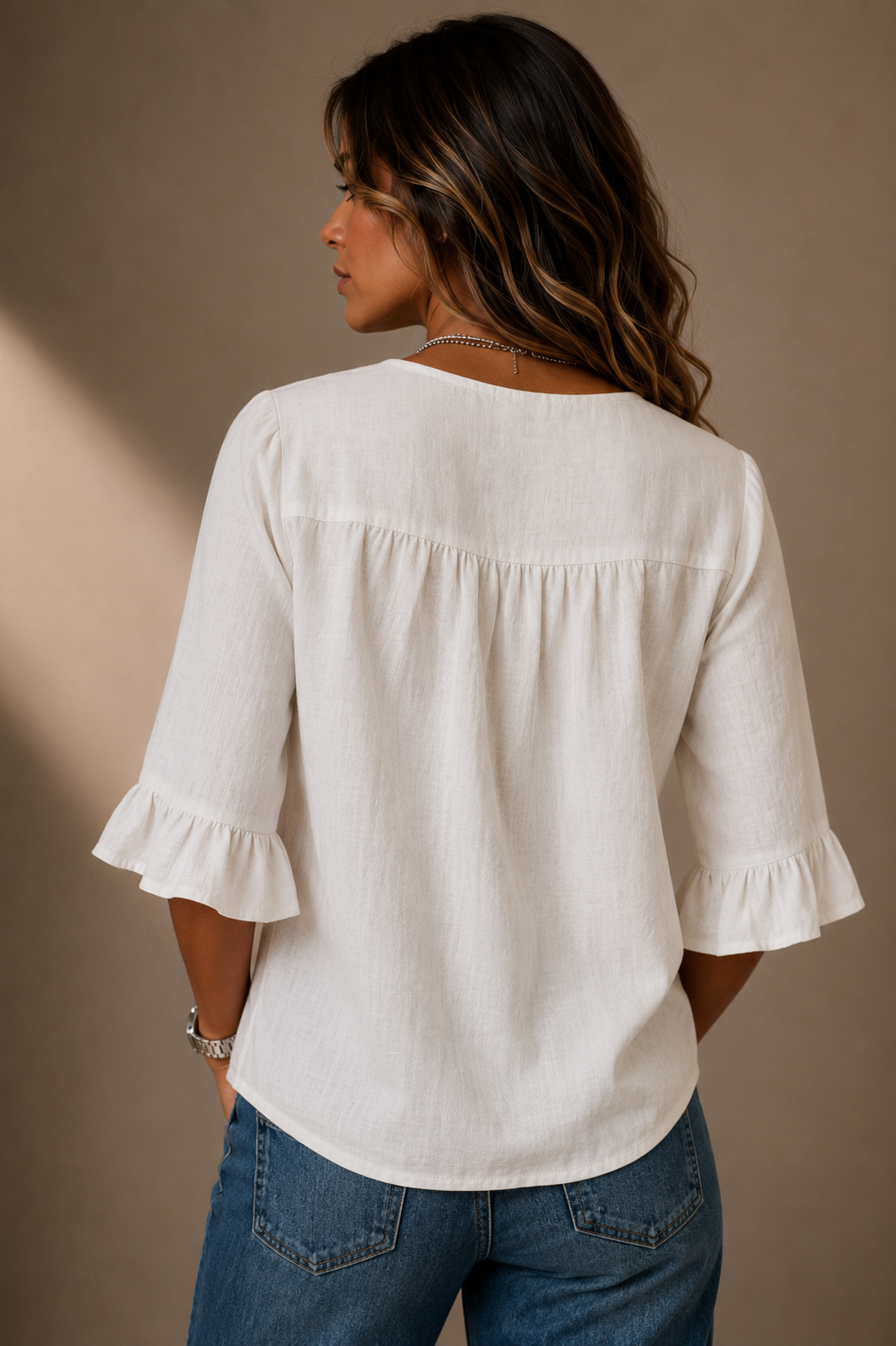 Blusas Sophia con botones de madera y volantes
