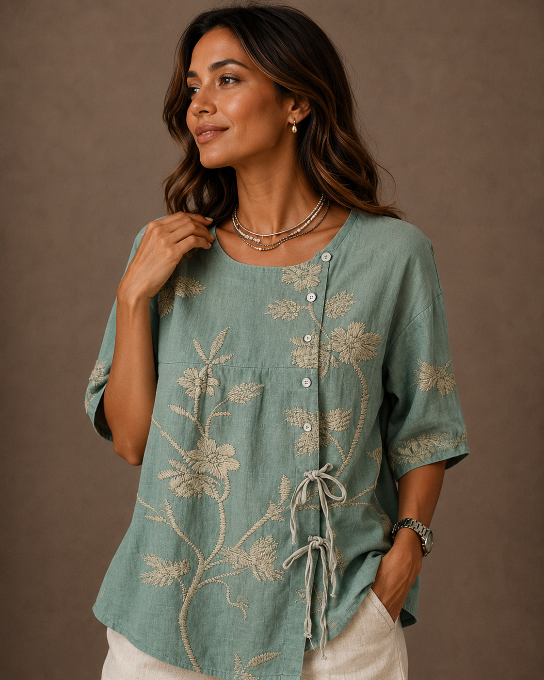 Celestina | Blusa elegante con estampado floral