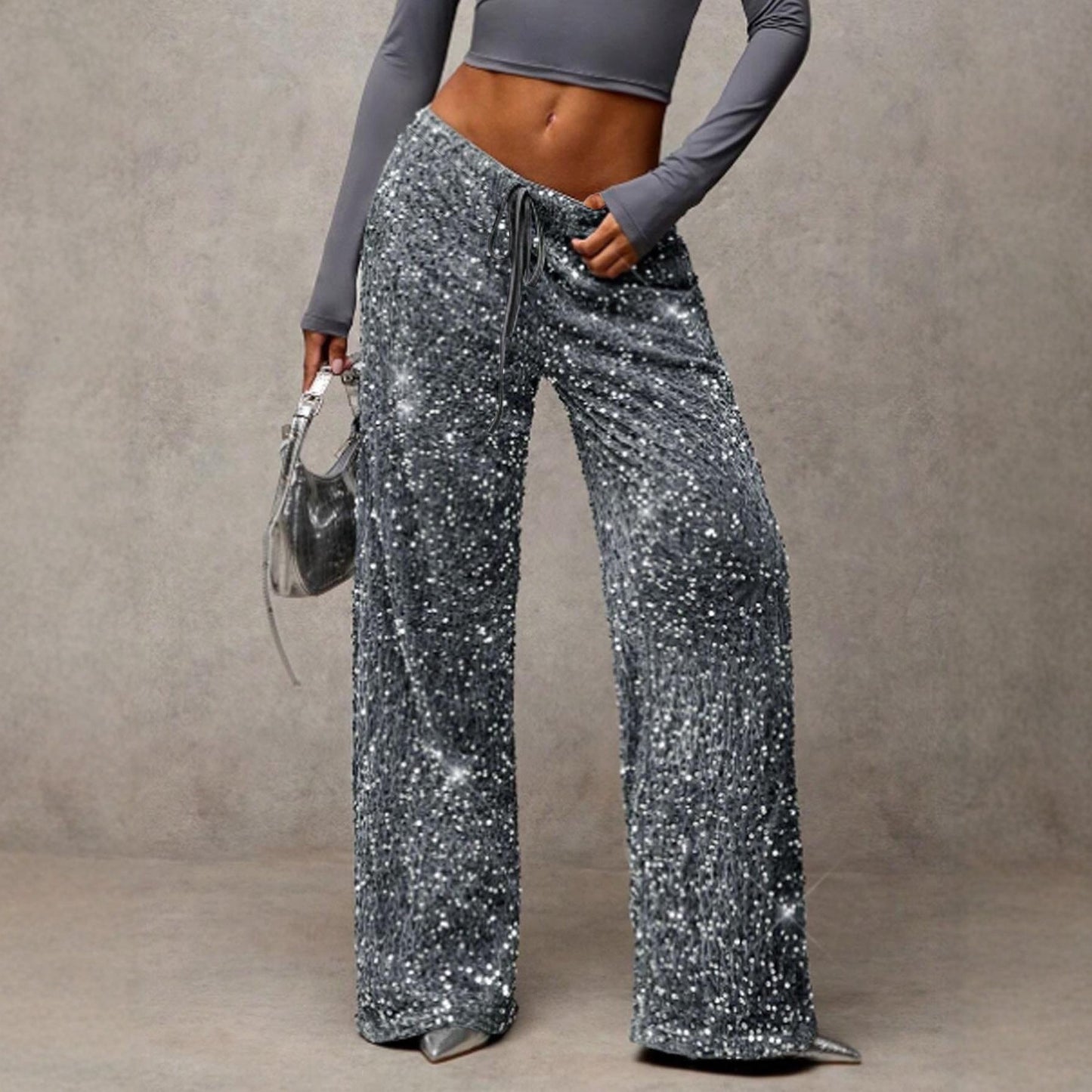 Pantalón Palazzo de Lentejuelas Luxury Fit